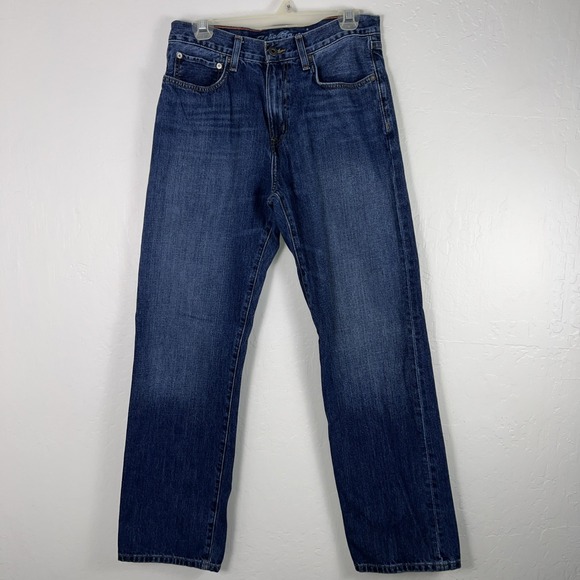 Eddie Bauer Men's Blue Denim Jeans 30x32 Relaxed Straight Fit, Specially Dyed - Picture 1 of 8